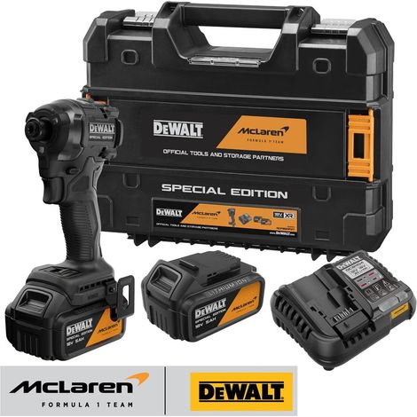 DeWalt x McLaren F1 DCF86MP2T 18V XR Brushless Impact Driver Kit - 2 x 5.0ah Batteries, Charger & Case (1/5)