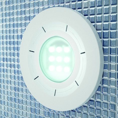 Ccei – Projecteur LED Brio Z 20W blanc froid – Éclairage piscine 1400 lm – Installation sans support – Enjoliveurs inox 316L, ABS coloré (1/4)