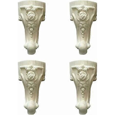Pieds de meubles en bois sculpté, pieds de meubles en bois massif de 15 cm (6 pouces), pieds de table, pieds de canapé, ornements d'angle en bois sculpté de style européen. (1/5)