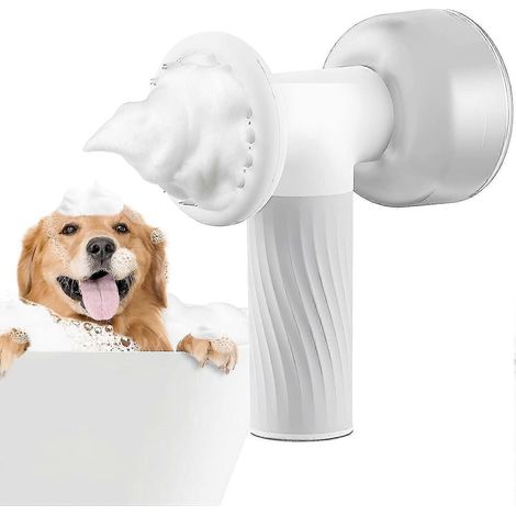 Brosse de bain pour chien, brosse de bain électrique moussante pour chien avec distributeur de shampoing et savon, brosse de massage pour le bain des chiens et chats (1/3)