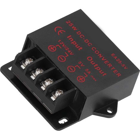 Spannungswandler DC 12V 24V auf 5V 5A Netzteil Reduzierregler Transformator Modul (1/5)