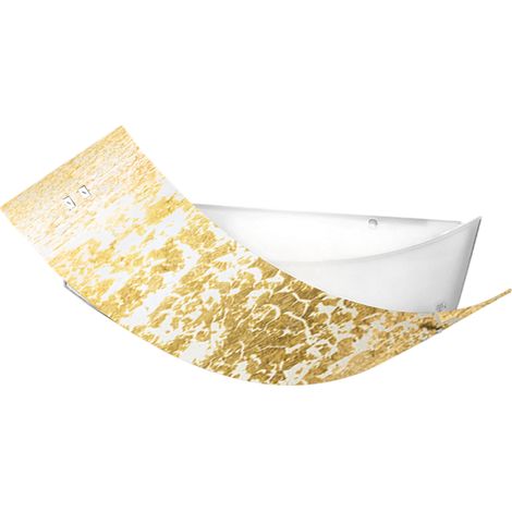 Camilla - Plafonnier doré 2XE27 max 2X70W IP20 - Applique moderne avec diffuseur en verre argenté et cadre blanc 63,5x39cm