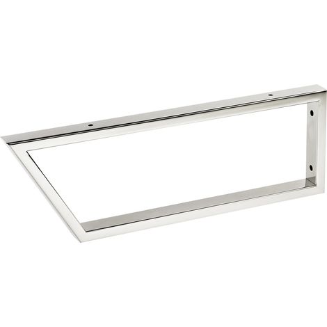 1 Stück Waschtischkonsole TWK450 450 x 150 mm Edelstahl poliert Vorderseite 60° abgeschrägt