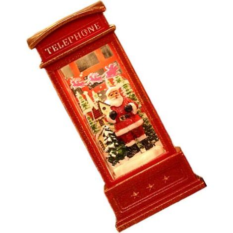 Lanterne boule à neige conçue pour une cabine téléphonique, ornement lumineux de Noël pour décoration de bar KTV, Père Noël (1/3)