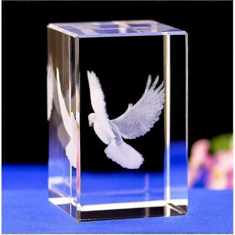 Figurine de colombe de la paix en cristal ZENGO, ornement de pigeon en cristal gravé au laser 3D, animal en cristal C (1/2)