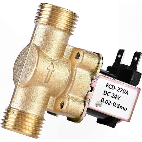 1/2 Zoll Messing-Elektro-Sohlventil 24 V DC, normalerweise geschlossen, Wasserregelventil (1/5)
