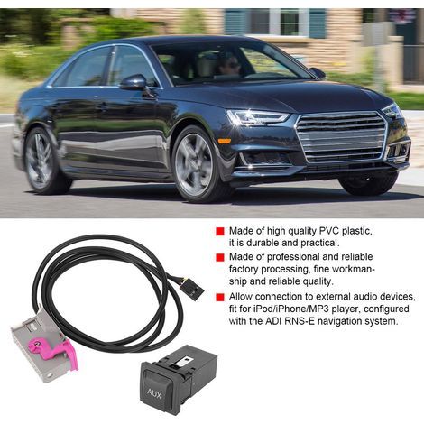 Cable de entrada AUX para automóvil con conector para CD de coche RNS-E AU de 3,5 mm y 32 pines, entrada AUX compatible con Audi (1/5)