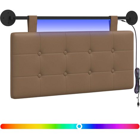 Maison Exclusive - Tête de lit suspendue Avec lumière LED Cappuccino Simili cuir