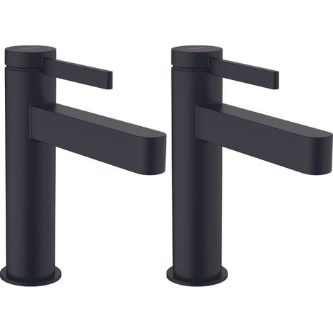 HANSGROHE 110 CoolStart mezclador de lavabo, desagüe Push-Open Finoris negro mate (1/3)