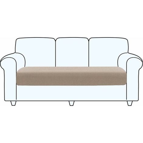 MUMU High Quality Stretch Sofa Cover Washable Sofa Seat Cushion Protector (3 Seater, Khaki)
