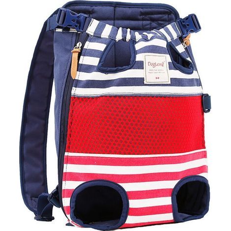 Sac de transport ventral pour chien jusqu'à 12kg – Confort optimal avec 6 ouvertures – Bretelles rembourrées pour moins de fatigue (1/5)