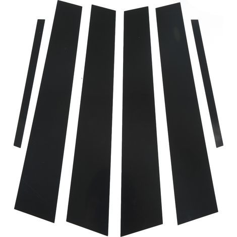 Lot de 6 garnitures de montant de porte latérales noires brillantes pour Dodge Charger (2011-2021) (1/5)