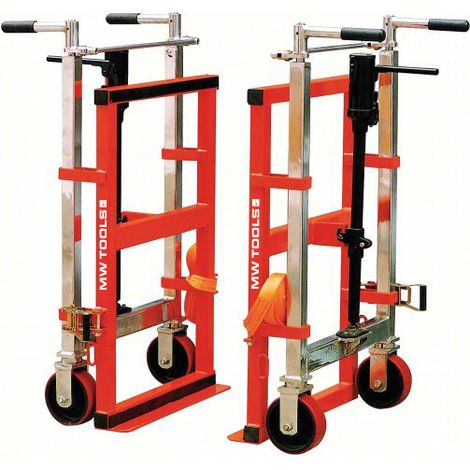 Mw Tools – Diable élévateur jumelé hydraulique 1,8 T – Hauteur de levage 250 mm – Roues pivotantes 150 mm – VHZ1800