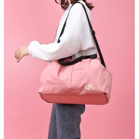 Sac de Sport Femme - Poche Humide Imperméable - Pour Piscine Voyage Fitness - 45x20x27 cm - Rose Clair (1/5)