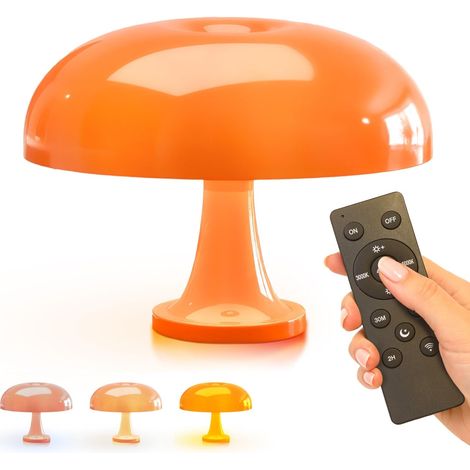 1 Lampe de table LED sans fil, Design champignon vintage, Batterie rechargeable USB, 3 couleurs, Variateur tactile, Salon et chambre (1/5)