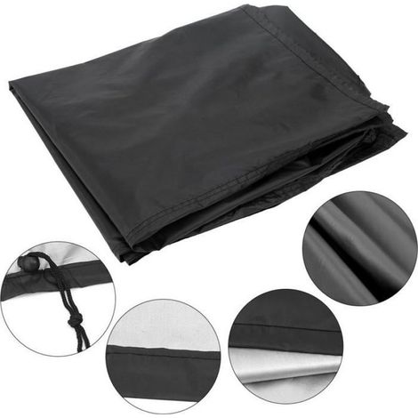 Housse Barbecue Noir,Couverture de Gril Anti-l'eau/Anti-l'humidité Protection UV Poussière Eau Résistant au Vent(145x61x117cm) (1/5)