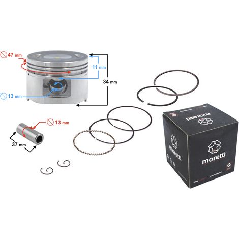 Pistone per scooter da 80 cc (perno da 13 mm) (1/2)