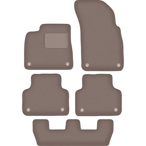Alfombrillas de terciopelo beige para Audi Q7 II 7 plazas (2017-)