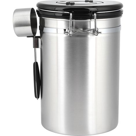 Bocal hermétique en acier inoxydable pour grains de café, thé, fruits secs, capacité 1.8L (1/5)