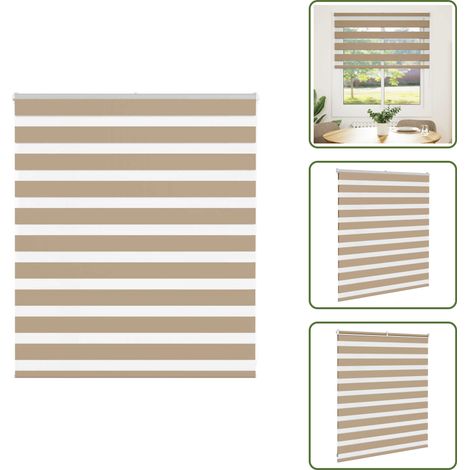 Zebrarollo Sandbraun 120x100 cm Stoffbreite 115,9 cm Polyester - Zebra-Jalousie - Zebra-Jalousien - Zebra-Rollo - Doppelrollo (1/5)