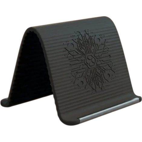 Faltbarer Handyhalter aus Silikon, aus Aluminiumlegierung, flexibel und verstellbar, rutschfest (schwarz) (1/5)