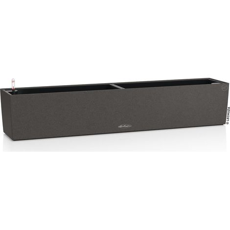 LECHUZA® Blumenkasten BALCONERA Stone 100 Graphitschwarz All-in-One (1/3)