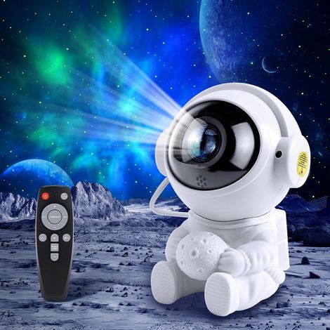 Proiettore di galassie per astronauti, proiettore di cielo stellato, proiettore di galassie con nebulosa e stella, timer, telecomando, rotazione a 360°, proiezione di stelle galattiche per astronauti 