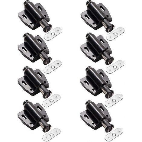 Lot de 8 loquets magnétiques pour portes, ferme-porte magnétique, loquet à pression pour meubles, verrou de porte à pression pour bibliothèques et placards de cuisine (1/5)