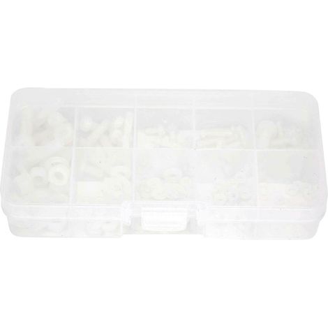 150-teiliges Nylon-Schraubenset mit Sechskant-Unterlegscheiben, Industriebedarf M2, M2,5, M3, M4, M5