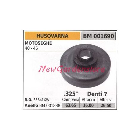 Pignone HUSQVARNA motore motosega 40 45 .325' denti 7 001690