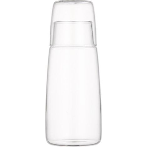 Carafe À Eau - Verre Borosilicaté Haute Résistance - Pour Table De Chevet Chambre Cuisine Bar - 750 ml - Avec Tumbler Intégré - 1 Pièce (1/3)