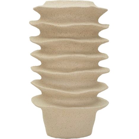 Vaso decorativo in resina beige, Ø29x49 cm – stile Japandi con