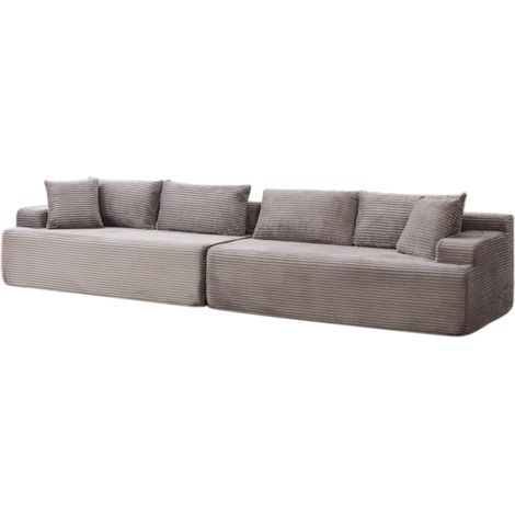 GagaCanapé modulable 6 places gris en chenille (1/5)