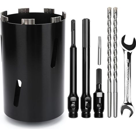 Couronne de forage 162 mm, longueur utile 200 mm avec tige Sds Plus 220 mm, SDS max 220 mm, tige hexagonale 110 mm, foret de centrage 10 x 240 mm, pour maçonnerie (1/5)