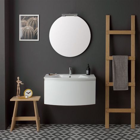 Modernes Badezimmermöbel-Set In Weißer Farbe, 82 Cm Riva (1/5)