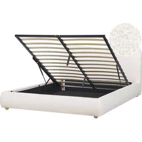 Letto minimalista con contenitore 160 x 200 cm Boucle Moderno Bianco Blagnac