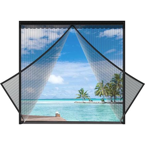 120x130cm Moustiquaire magnétique pour fenêtre sur mesure,aimants puissants,fermeture automatique de haut en bas,peu encombrante,amovible,facile à installe (1/5)