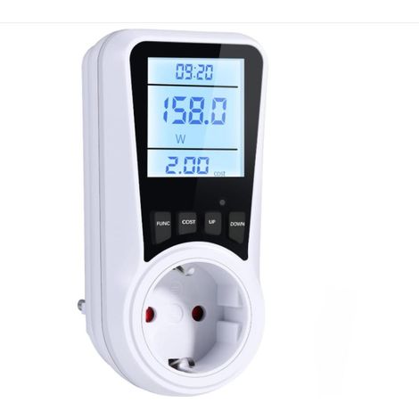 Wattmètre Prise Compteur d'Énergie, Consommation avec 7 Modes Surveillance,Prise Consommation Electrique pour Économie d'Energie,Écran LCD Rétroéclairé (1/5)