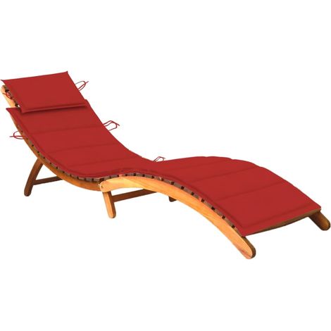 Chaise longue de jardin avec coussin Bois d'acacia solide 50 (1/5)