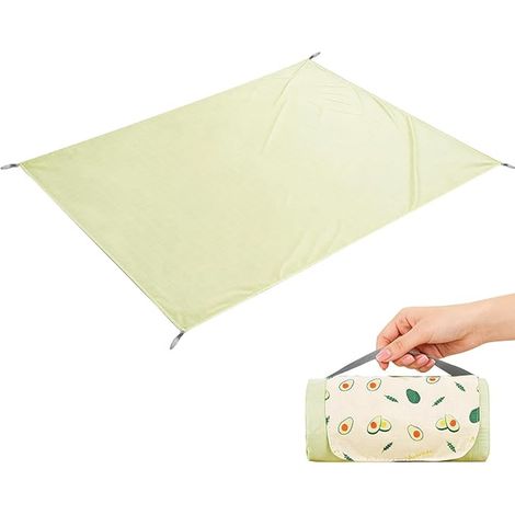 Couverture de Pique-Nique Imperméable XXL (150x210 / 210x220 cm) - Tapis de Plage Anti-Sable et Pliable, Coussin Extérieur 3 en 1, Nappe de Camping pour Parc, Randonnée, Jardin