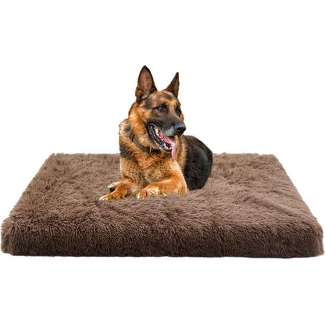 Lit orthopédique pour chien avec mousse à mémoire de forme, lavable, antidérapant, 100x60cm Marron