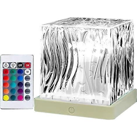 RGB-Nordlichter-Würfellampe mit Fernbedienung, 16-farbiger, per USB aufladbarer Wasserlichtprojektor für die Schlafzimmerwanddekoration (1/5)