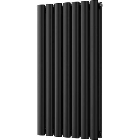 Omeara - Black Designer Radiator H800mm x W406mm Double Panel