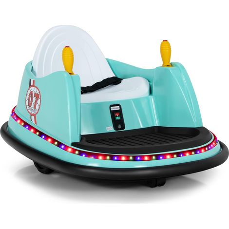 COSTWAY Veicolo Elettrico Macchina Elettrica Design Autoscontro per Bambini, Girevole a 360°, con Luci e Musica, con Telecomando, per Bambini 2-5 Anni (Verde) (1/5)