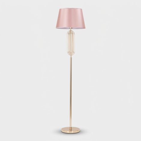 Ferretti OVY lámpara de pie diseño moderno rosa y dorado (1/5)