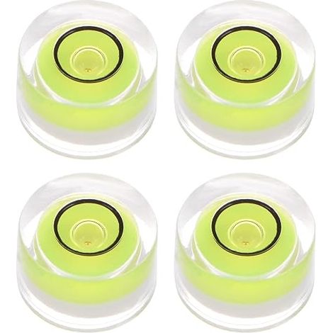 4pcs Round Bubble Level 10 x 6 mm Mini Circular Bullseye for Leveling Camera Tripod Telescope Workshop Turntable Frame Photos Lime Green (1/5)
