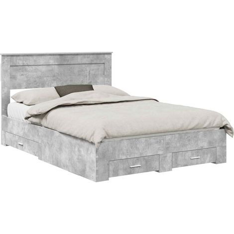 Bed Frame with Drawer with Headboard Manual Engineered Wood vidaXL