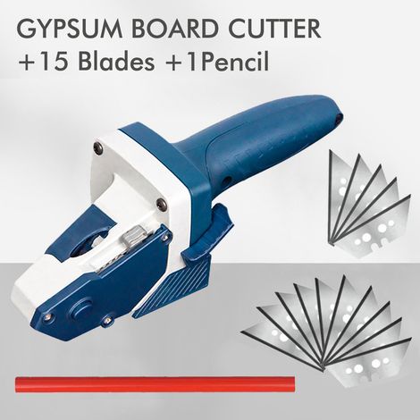 Cutter à Plâtre Ortviai 230mm avec Règle Intégrée, Lot de 15 Lames de Rechange et Crayon Inclus pour Découpe Précise (1/5)