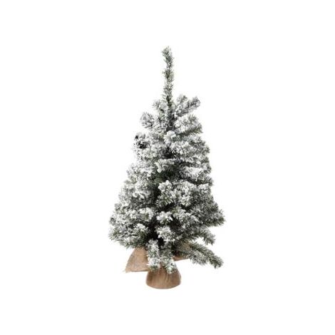 ALBERO NATALIZIO INNEVATO D.11XH75CM BASE IN JUTA.