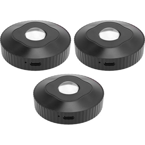Lot de 3 spots ronds RGB sans fil avec télécommande, éclairage rechargeable USB pour meuble vin, étagère, penderie (1/5)